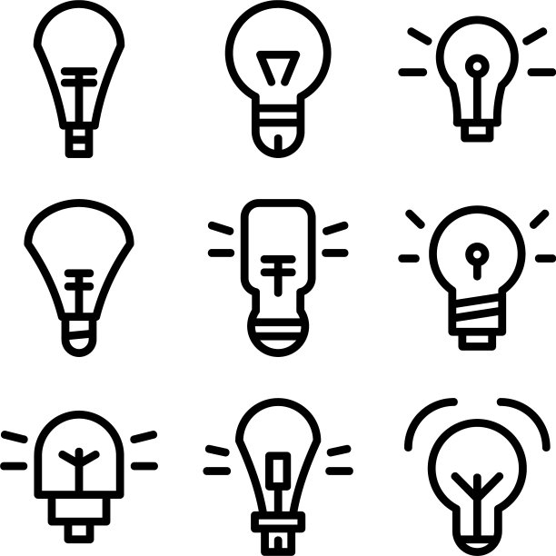 灯泡图标或标志孤立标志符号图片下载