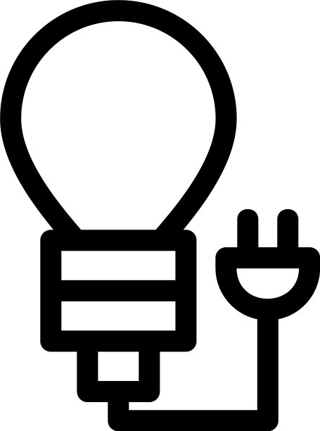 灯泡图标或标志孤立标志符号图片下载