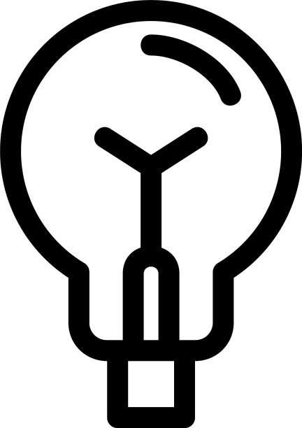 灯泡图标或标志孤立标志符号图片下载