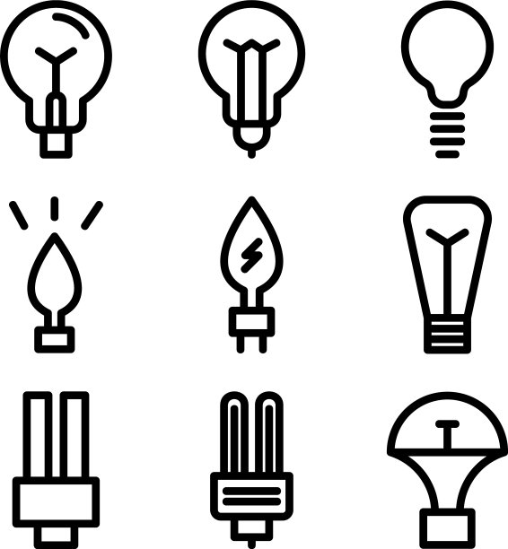 灯泡图标或标志孤立标志符号图片下载