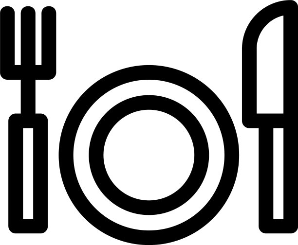 午餐图标或标志孤立标志符号图片下载