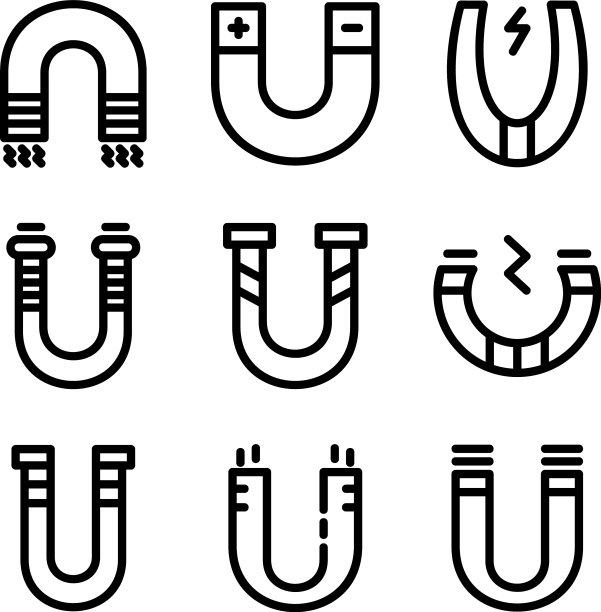 磁铁图标或标志孤立标志符号图片下载