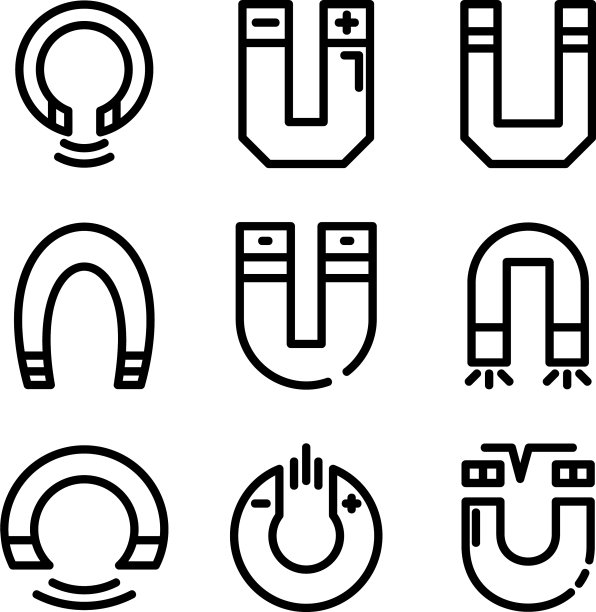 磁铁图标或标志孤立标志符号图片下载