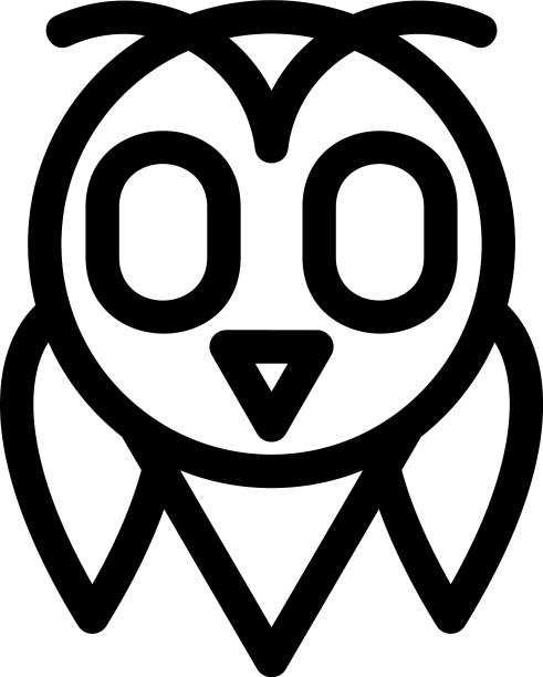 猫头鹰标志或标志孤立标志符号图片下载