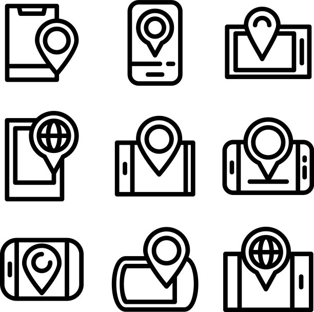 位置图标或标志孤立的标志符号图片下载