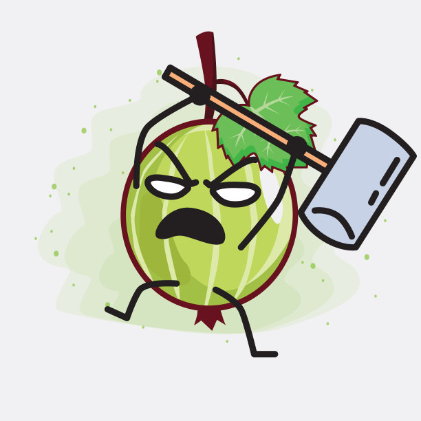 可爱的醋栗果吉祥物人物图片下载