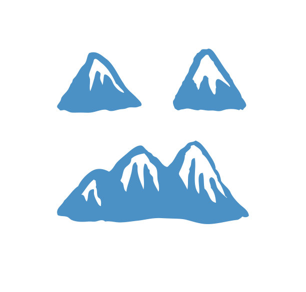 手绘彩绘山脉滑雪胜地图片下载