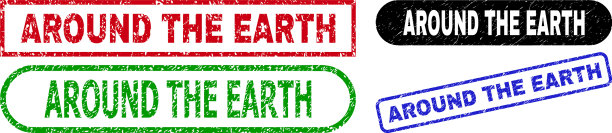 地球周围的矩形水印与垃圾图片下载