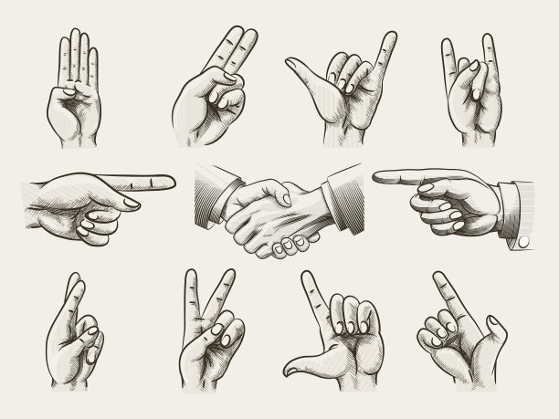 设置复古风格的手势图片下载