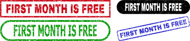 第一个月是免费的矩形水印用图片下载