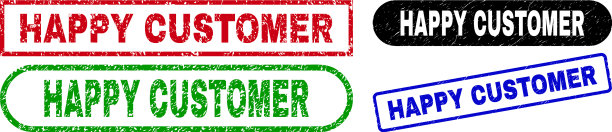 快乐顾客矩形邮票与grunged图片下载