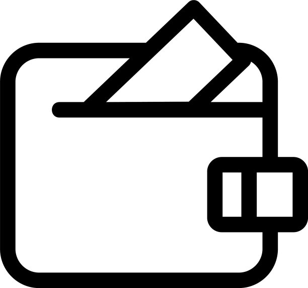 钱包图标或标志孤立标志符号图片下载