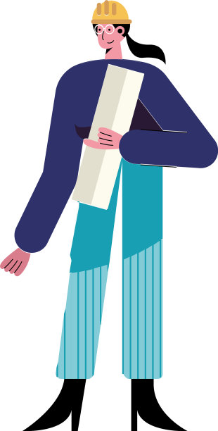 年轻的女建筑师化身角色图片下载