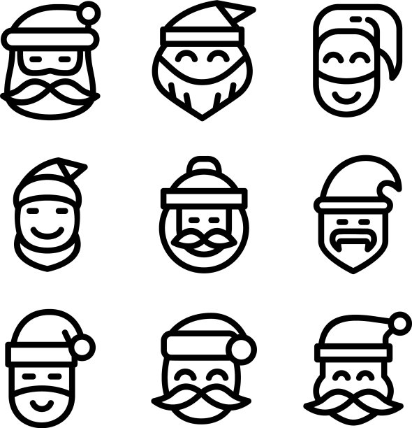 圣诞老人的标志或标志孤立的标志符号图片下载