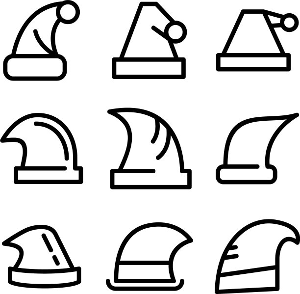 圣诞老人帽图标或标志孤立的标志符号图片下载