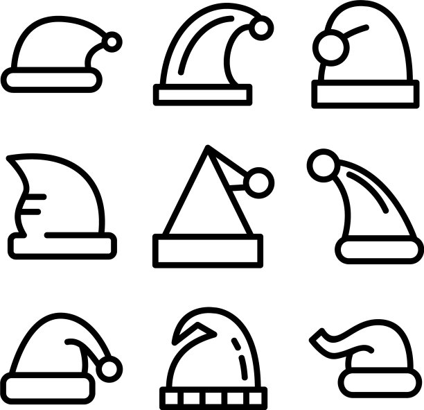 圣诞老人帽图标或标志孤立的标志符号图片下载