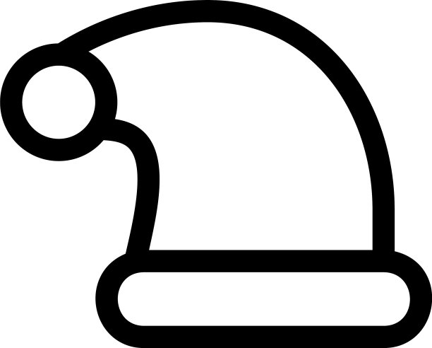 圣诞老人帽图标或标志孤立的标志符号图片下载