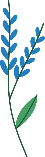 蓝色花瓣花朵在树枝图标图片下载