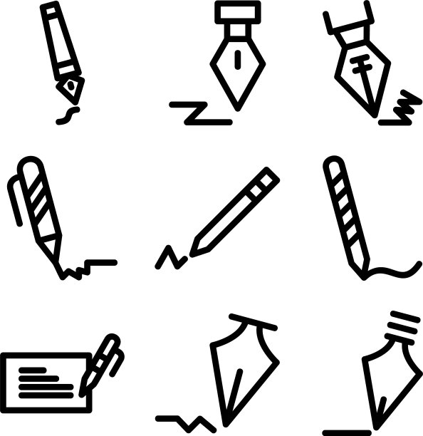 签名图标或标志孤立的标志符号图片下载