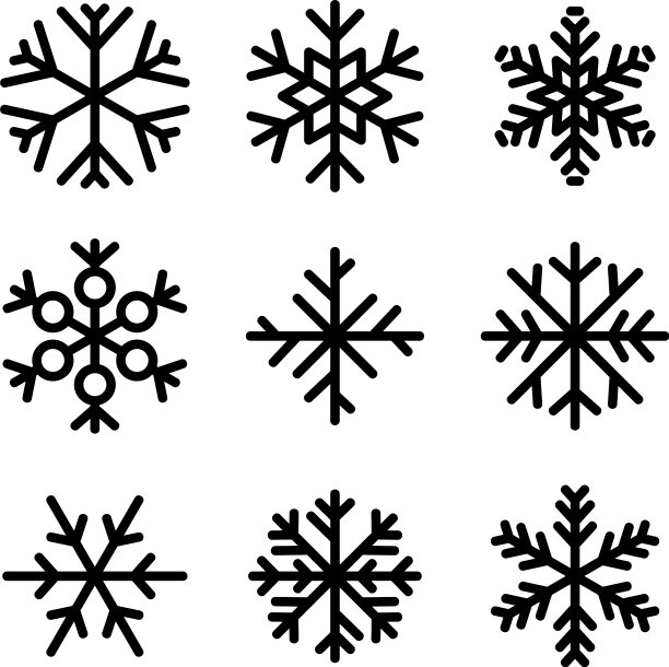 雪花图标或标志孤立标志符号图片下载