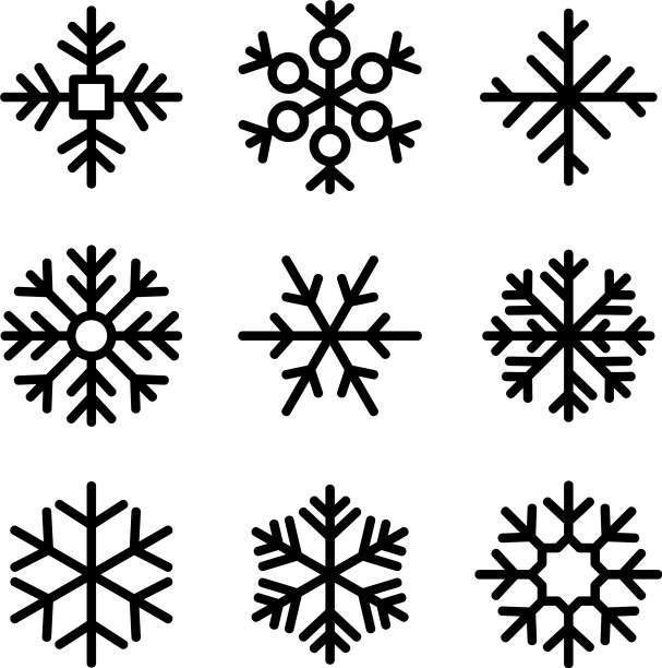 雪花图标或标志孤立标志符号图片下载