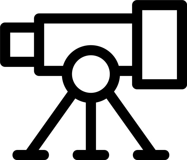 望远镜图标或标志孤立标志符号图片下载