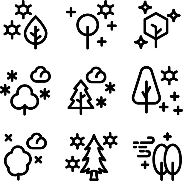 冬季标志或标志孤立标志符号图片下载