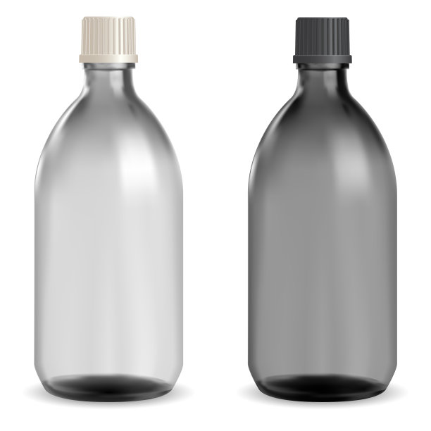 黑玻璃药瓶药水小瓶图片下载