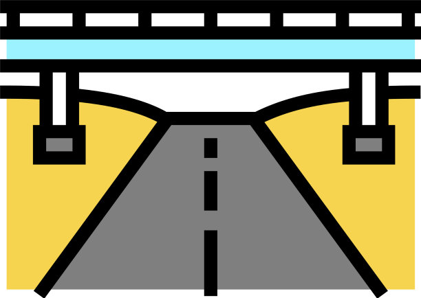 道路和桥梁颜色图标图片下载