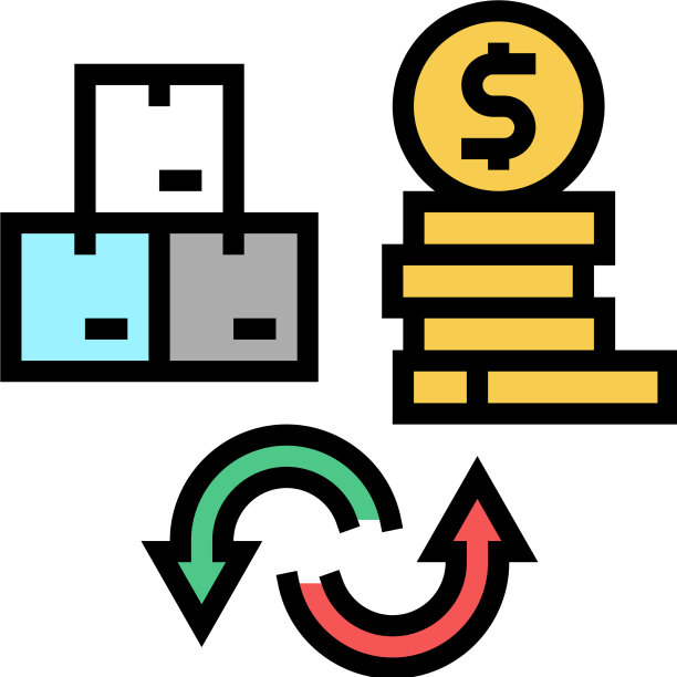 商品到货币转换器颜色图标图片下载