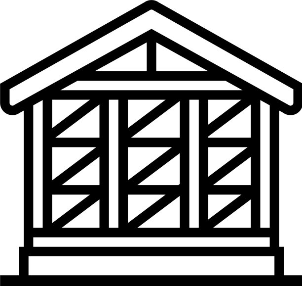 木框架建筑线条图标图片下载
