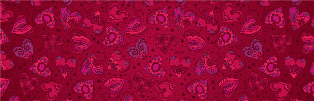 红横幅上挂着情人的心图片下载