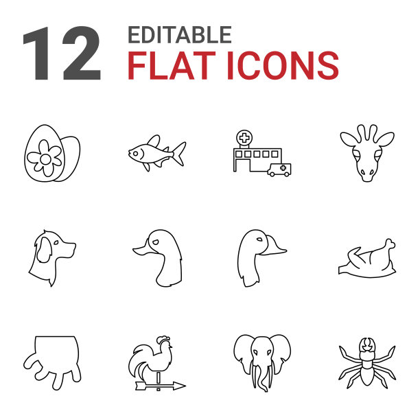 12个动物图标图片下载