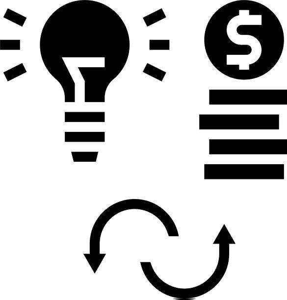 想法钱转换器字形图标图片下载