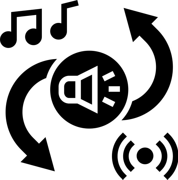音频转换器字形图标图片下载