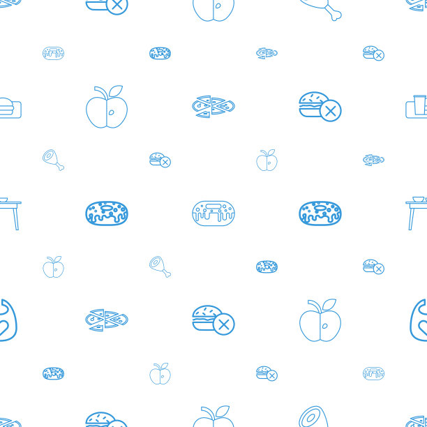 吃图标图案无缝白色背景图片下载