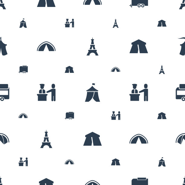 旅游图标图案无缝白色背景图片下载