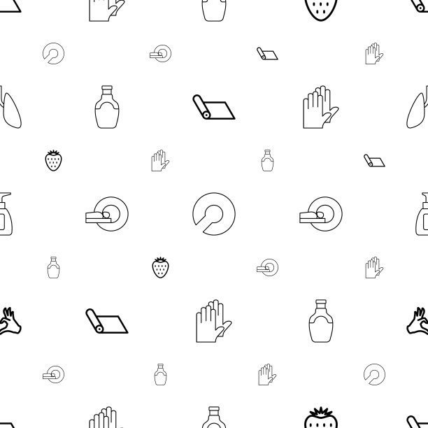 健康图标模式无缝白色背景图片下载