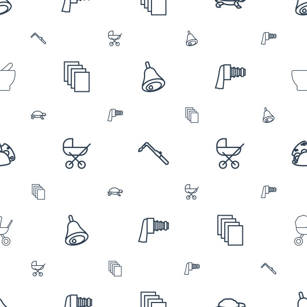 剪贴图标图案无缝白色背景图片下载