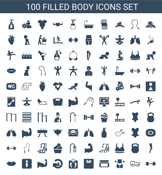 100年身体图标图片下载