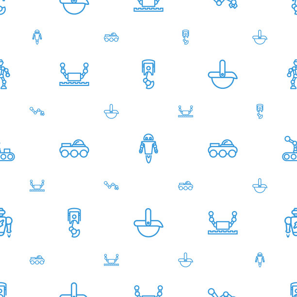 机器人图标图案无缝白色背景图片下载