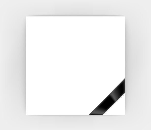 白色相框与悼念丝带相框图片下载