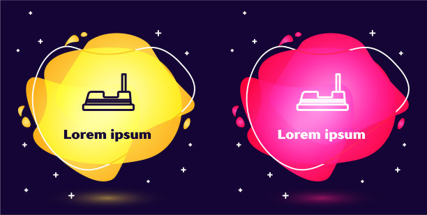 设定线碰碰车图标孤立在蓝色图片下载