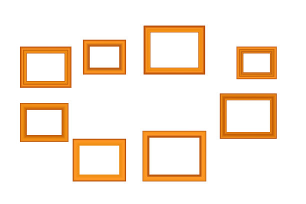 大set方黄金古董木框架图片下载