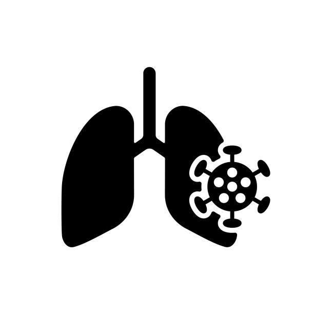 人体肺部病毒细菌感染图标图片下载