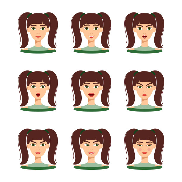 设置情感美丽的女孩与黑头发图片下载