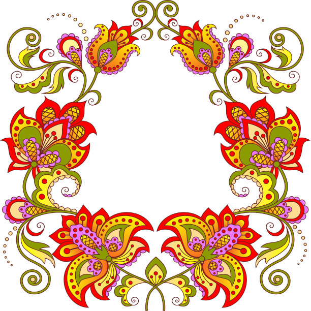 观赏花椭圆形框图片下载