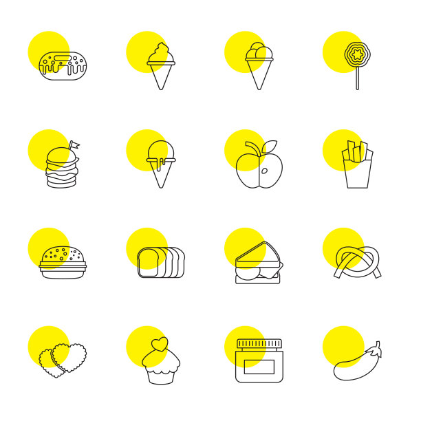 16个零食图标图片下载