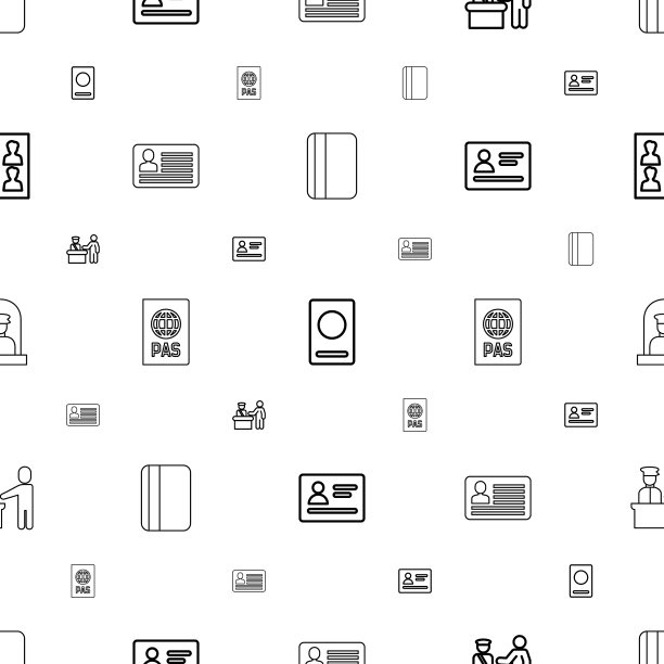 护照图标图案无缝白色背景图片下载