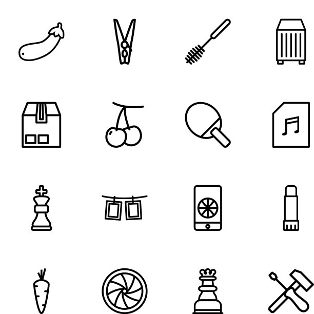 16个特写镜头图标图片下载